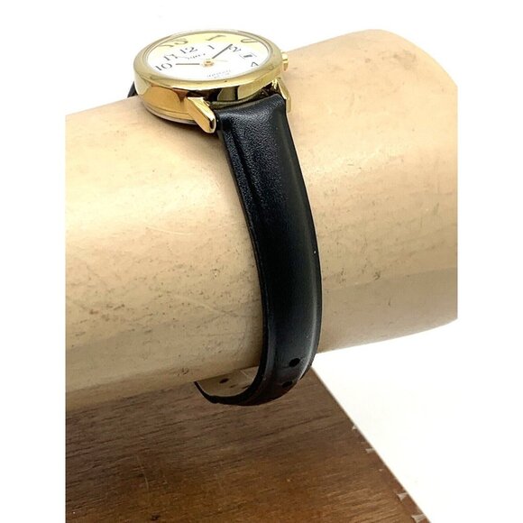 Timex Women's Watch T2H341 Indiglo Quartz Black Leather Band Petite Date 25mm - Picture 12 of 14